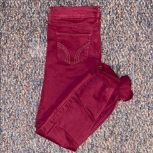 NWOT maroon mid-rise hollister jeggings